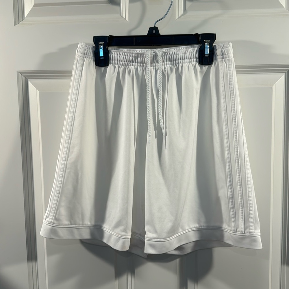 Adidas AM white climalite soccer shorts